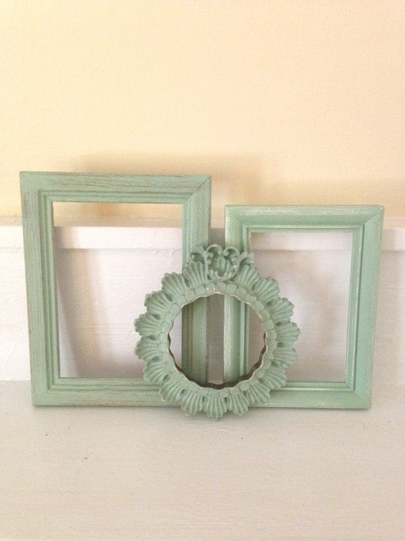 Mint Green Gallery Wall Picture Frame Set/Rustic Mint
