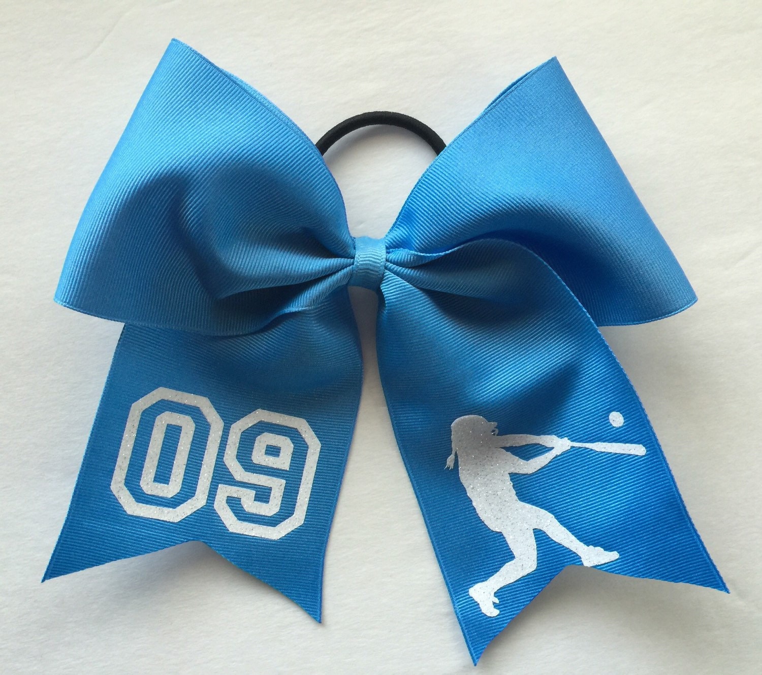 Softball Hairbows /Softball Hair Bows with custom number/