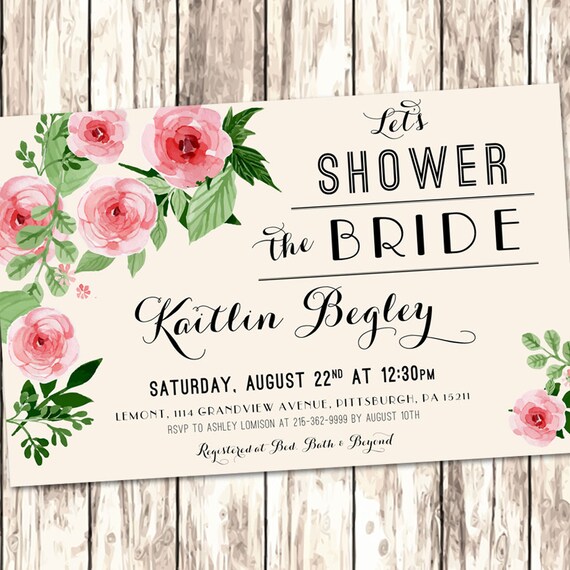 Bridal Shower Invitation Vintage by abbiesdesignstudio on Etsy