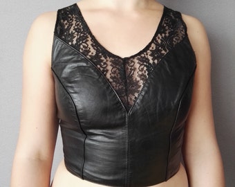 Leather Lace Bodice Top (M)