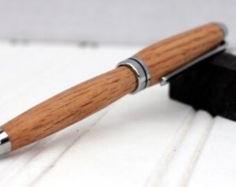 Handcrafted Turned Oak Wooden Euro Style Pen