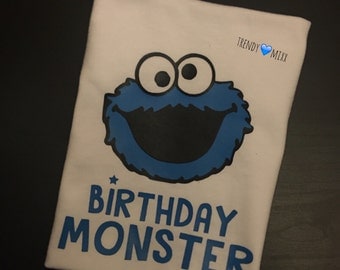 Cookie monster birthday shirt