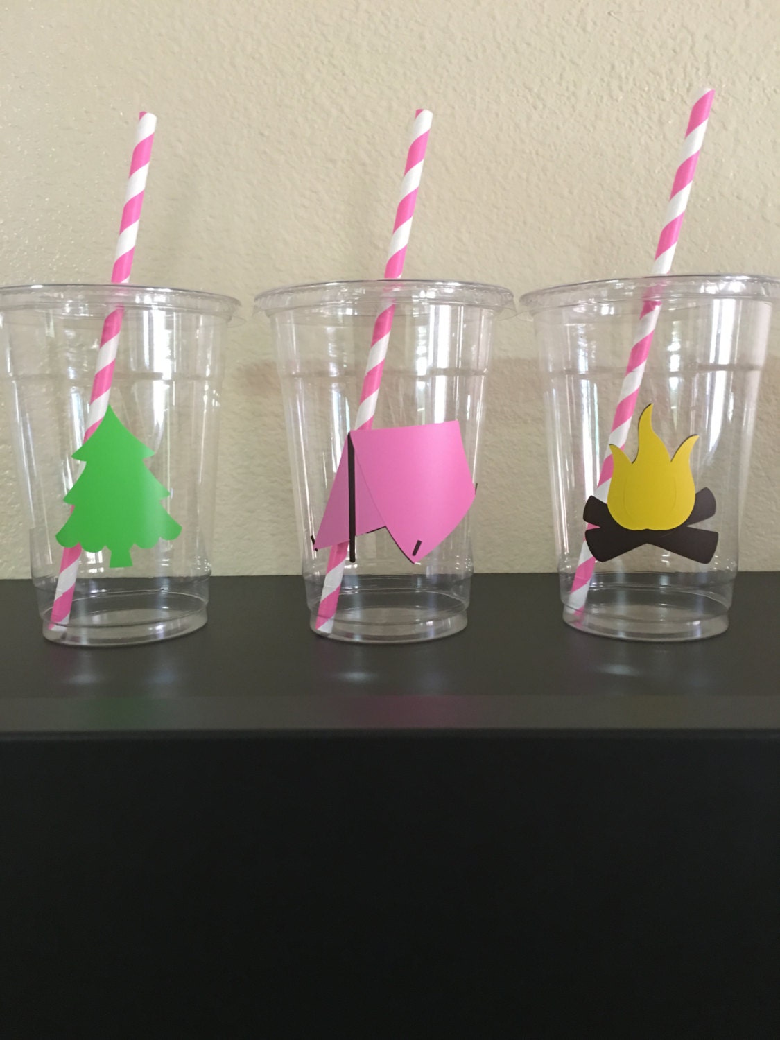 Glamping party cups girls camping party cups