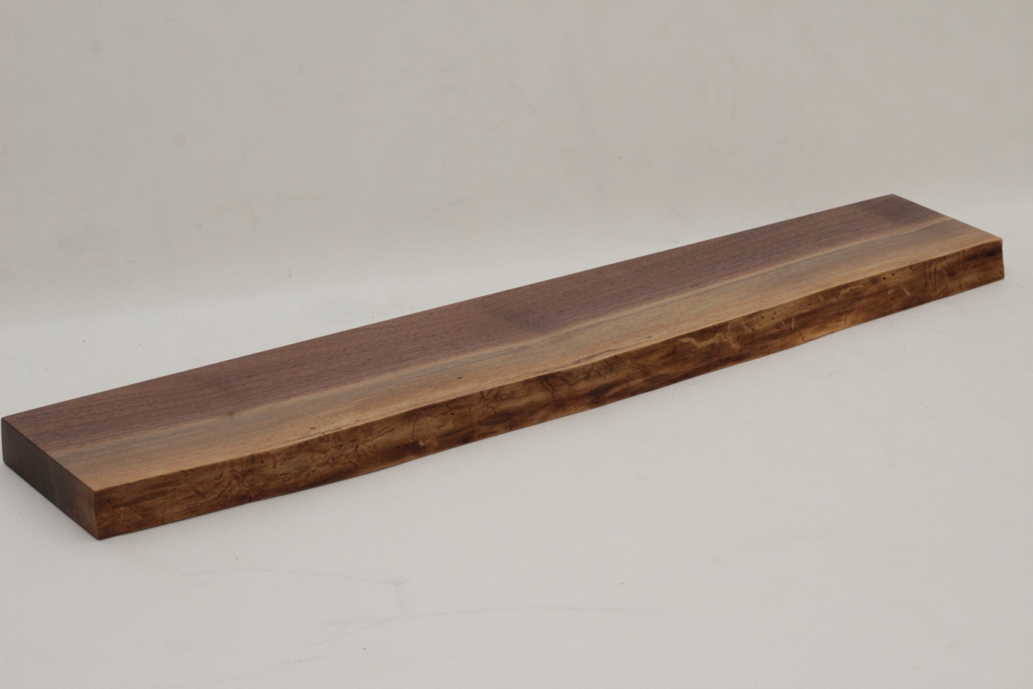 Black Walnut Live edge floating shelf Item 70 Complete with