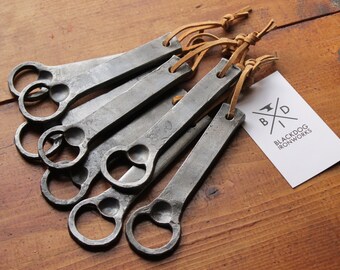 Hand Forged Steel Bottle Opener, Made in Maine, Rustic Wedding Gift