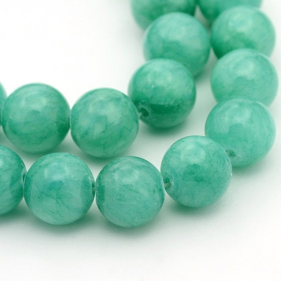 10mm Ocean Seafoam Green Turquoise Green Stone by CactusWrenBeads