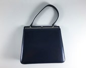 Vintage Navy Blue Purse With Silver Toned Clasp Bag Retro Handbag Rockabilly Mid Century By Nicholas Reich Vintage Navy Blue Purse With Silver Toned Clasp Bag Retro Handbag Rockabilly Mid Century By Nicholas Reich