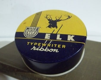 Vintage Elk Typewriter Tin by Miller Bryant Pierce FREE SHIPPING