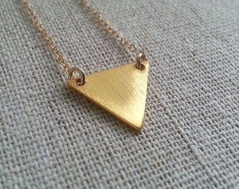 Items similar to Geometric triangle necklace, gold neklace, minimal ...