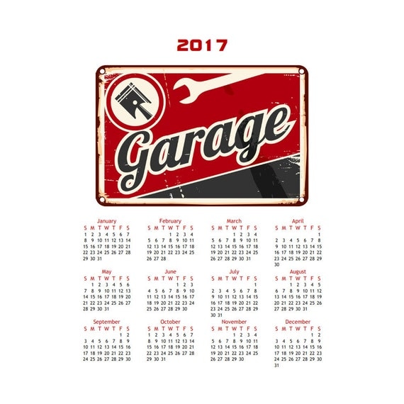 Items similar to Retro Garage Sign 2017 One Page Printable Photo