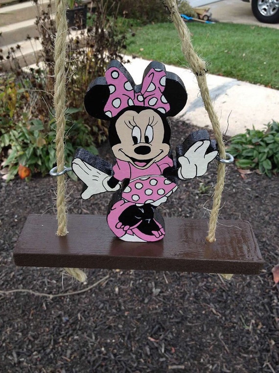 Minnie Mouse Disney Swing Wooden Hand Cut by KingsDecorativeSwing