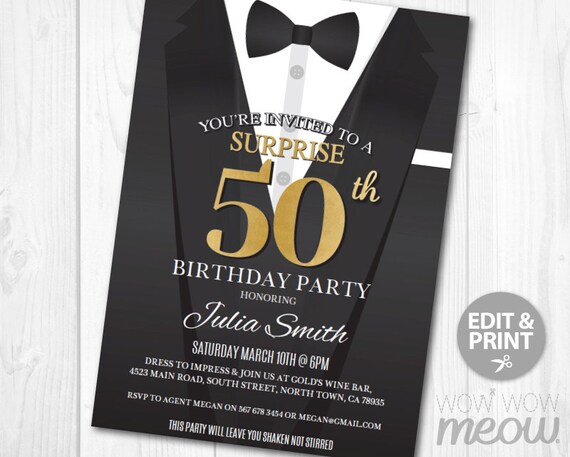Free Printable Black Tie Invitations 10