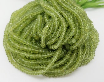 3.5 - 4 mm, Peridot (L3)AA Faceted Beads
