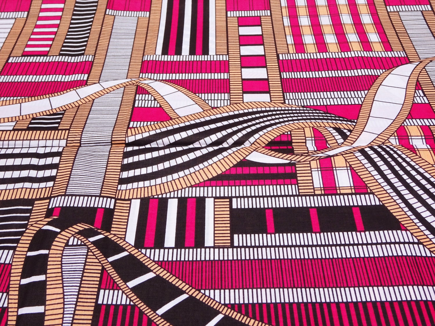 Pink African fabric by the yard African print fabric by the