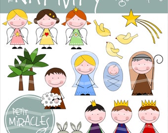 NATIVITY SCENE, jpg, png, digital file, digital clipart, Advent Calendar, Christmas Party Printables, Instant Download, Advent Calendar