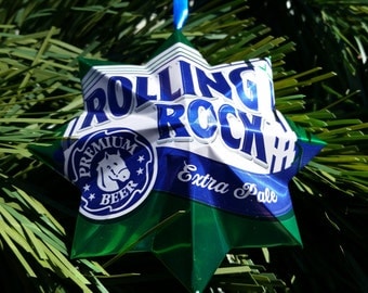 set of 4 rolling rock christmas ornaments