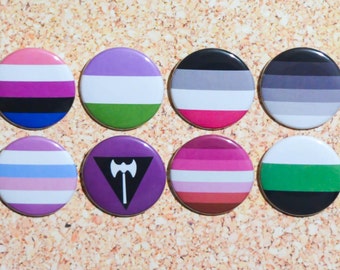 PRIDE FLAG Pins Mix&Match Genderfluid, Genderqueer, Gynephilia, Heterosexual, Intersexual, Lesbian, Lipstick Lesbian, Neutrois - LGBT Button