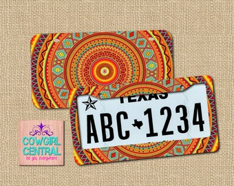 Aztec License Plate, Tribal License, Monogram License Plate, Aztec License, Tribal License Plate Frame, aztec gift, front car tag