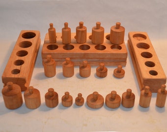 Montessori Knobbed Cylinder Set of 4 Blocks