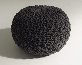 pouf gray ottoman knit