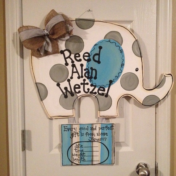 Elephant baby door hanger