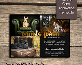 Friends Forever - Pet Photography Mini Session - Photoshop Marketing Template - INSTANT DOWNLOAD