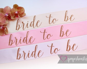 READY TO SHIP | Bridal Sash, Bride To Be Sash, Bachelorette Sash, Pink Sash, Blue Sash, White Sash, Ivory Sash, Purple Sash