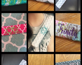 Custom Monogrammed (Optional) Seat Belt Cover