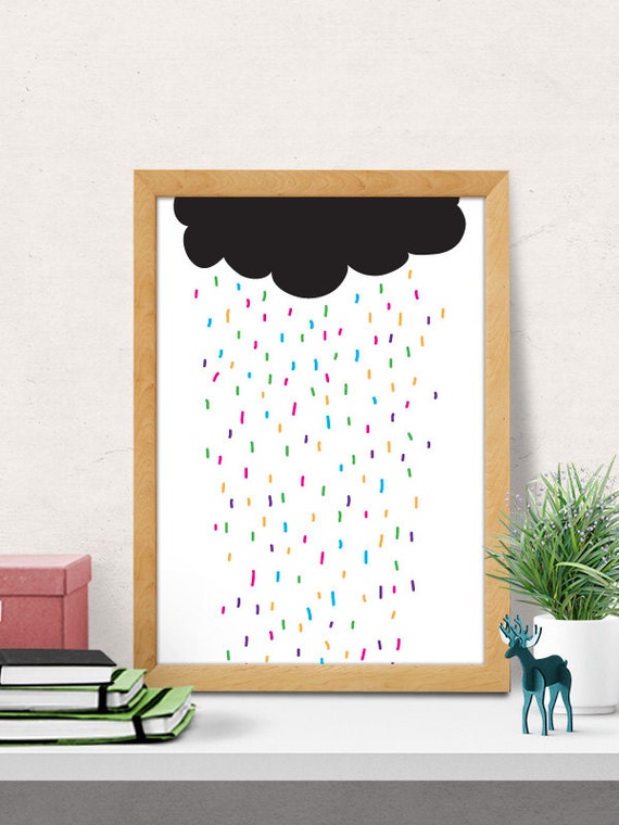 Cloud print Nursery wall art Cloud nursery Cute print