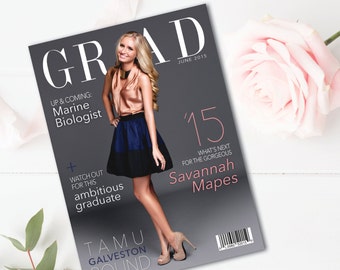 Custom Magazine Cover Graduation Announcement