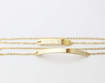 ULTIMATE Gold Bar Bracelet / Personalized Bracelet / Initial Name Bracelet