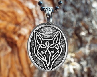 Wolf Necklace - Celtic Wolf Pendant - "Live bold, trust your instincts." - Celtic Knot Wolf Pendant, Celtic Wolf Pendant, Irish Necklace