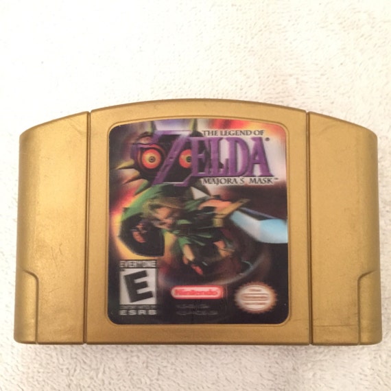 The Legend Of Zelda Majora's Mask N64 Gold Game Cartridge