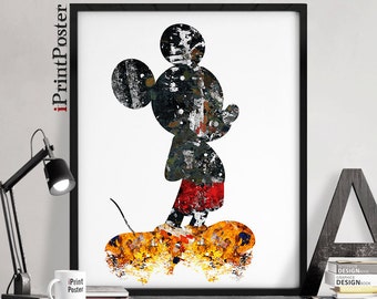 Mickey Mouse, Disney, poster, wall art, disney prints, mickey, disney poster, home decor, gift, art, nursery, wall decor, iPrintPoster