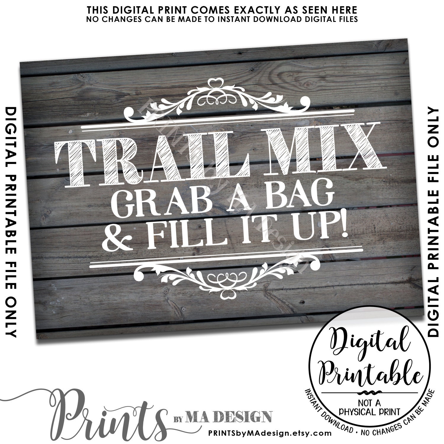 Trail Mix Sign, Make Your Own Trail Mix, Grab a Bag &amp; Fill it Up ...