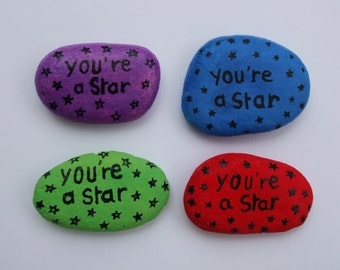 Graduation Gift, You are a Star Pebble Painting, Well Done Gift, Star Card Alternative, Congratulations Gift, You are a Star Stone Art Gift