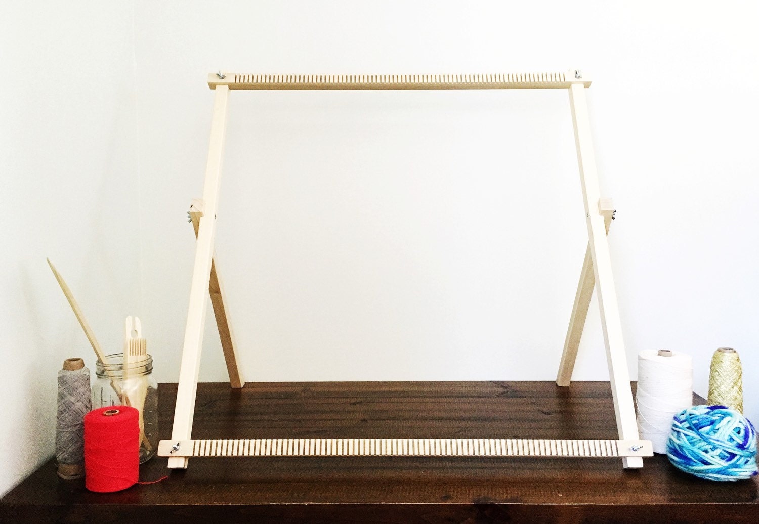 Large Weaving Loom Loom Woven Wall Hanging by ROVINGTEXTILES