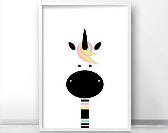 Unicorn Nursery Print, Girl Nursery Decor, Instant Download Printable Nursery Art, Digital Download Kids Print, Girls Room Art, Digital Art