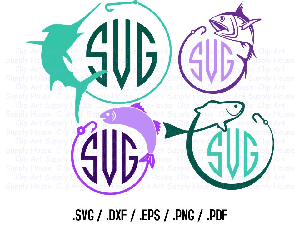 Download Fishing Monogram SVG Sailfish Clip Art Fishing Sport Design
