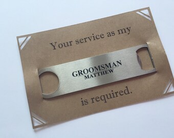 Groomsman Proposal Bottle Opener Bar Key | Will you be my Best Man Groosman | Bridal Party