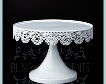 White Eyelet Cake Stand