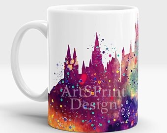 Harry Potter Hogwarts Castle Mug Harry Potter Mug Watercolor Art Cup Coffee Mug Harry Potter Cup Tea Mug Birthday Gift Hogwarts Castle Art