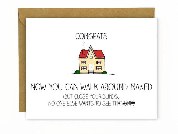 wedding post congratulation Housewarming New / Congratulations / Home Card Walk Funny