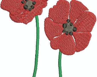 Poppy flower - Digital embroidery design