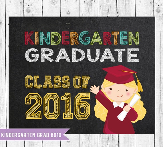 kindergarten sign kindergarten graduation by chalkboardprintables