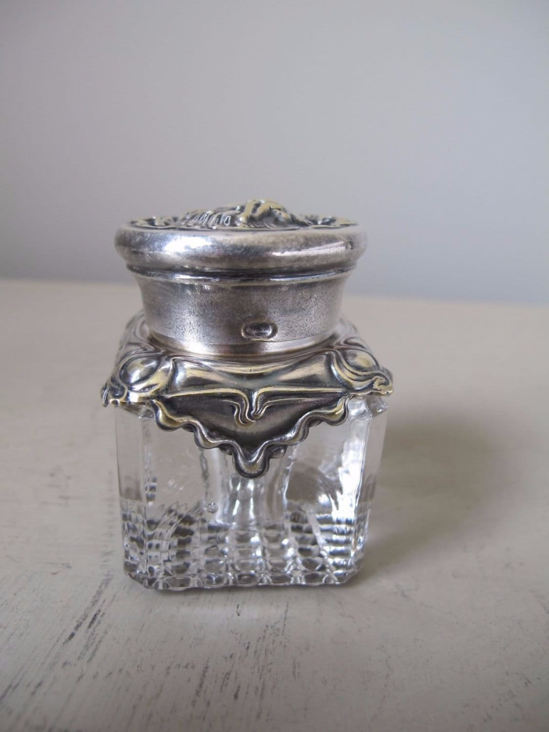 Art Nouveau Silver Inkwell