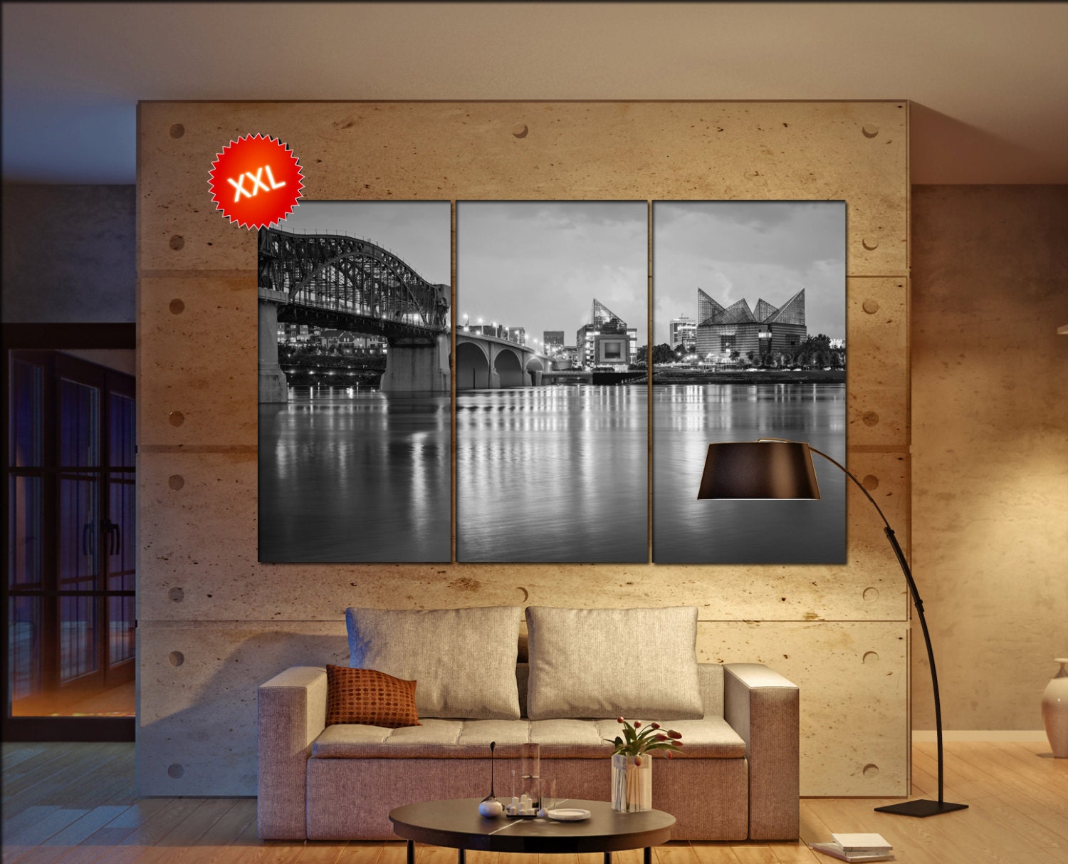Chattanooga canvas art prints large wall art black white