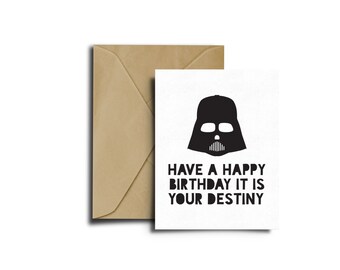 Star Wars Bithday, Darth Vader Card, Star Wars Birthday Card, Birthday Card, Star Wars Party, Happy Birthday, Darth Vader Birthday, Print