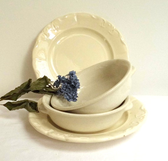 Vintage Plate Scalloped Edge Beige Antique Porcelain China