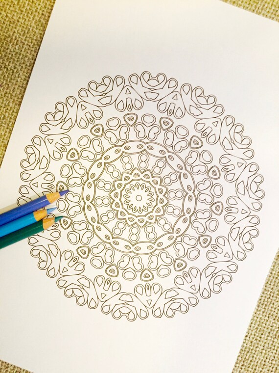 Mandala Dreamtime Hand Drawn Adult Coloring Page